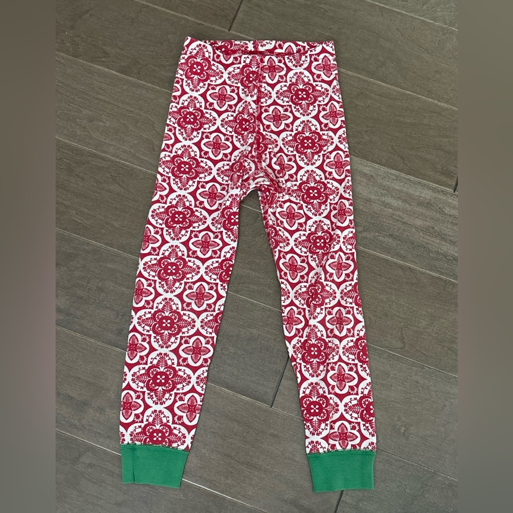 Hanna Andersson Red and Green Patterned Kids Christmas Pajama Pants Size 5 (110)